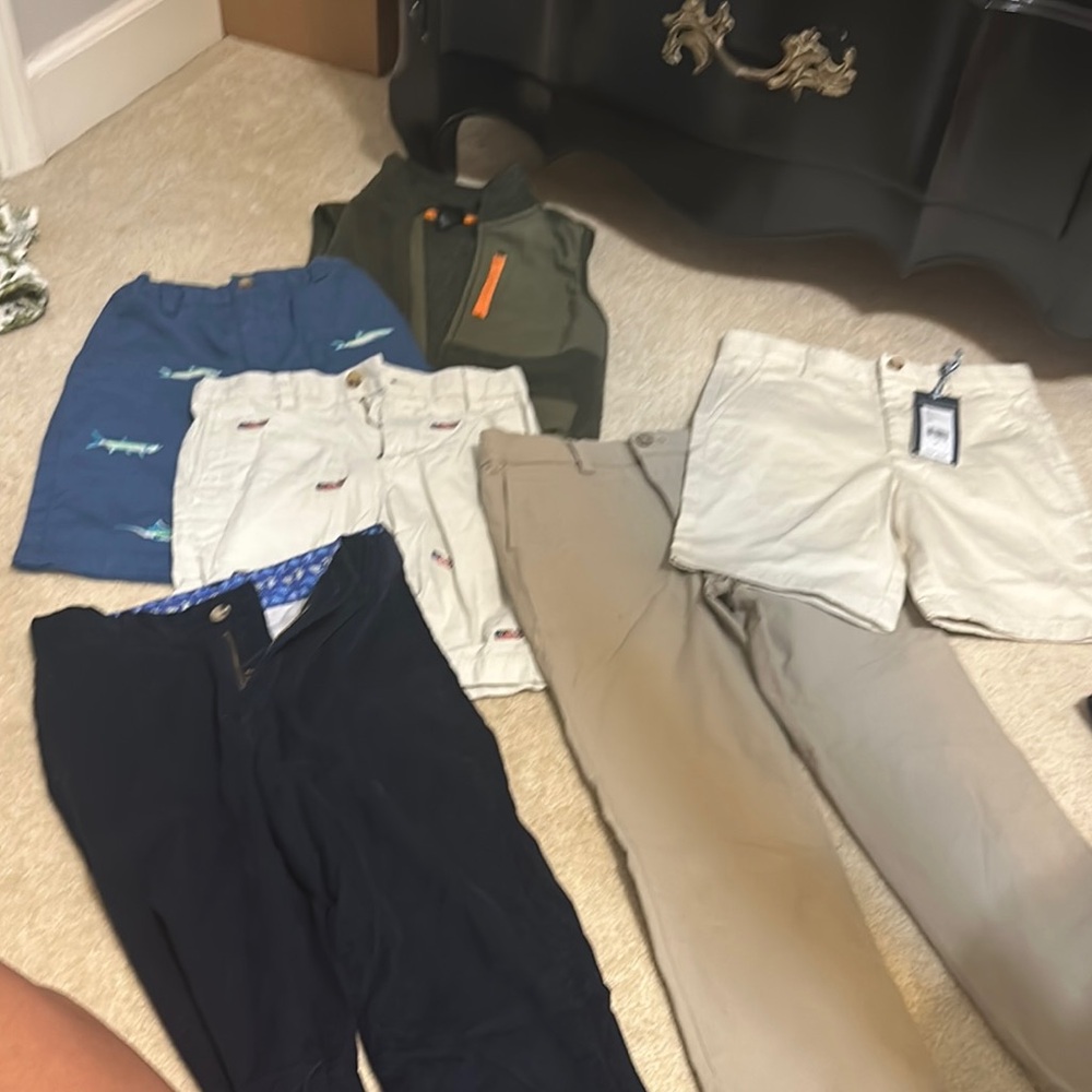 Kids Beige and Navy Shorts Set